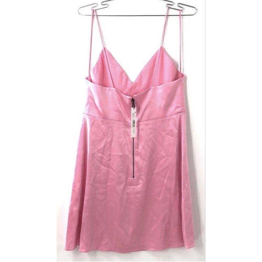 NWT Alice and Olivia Melinda Seamed Slip Mini Dress in Electric Pink Sz. 6 - Picture 5 of 8
